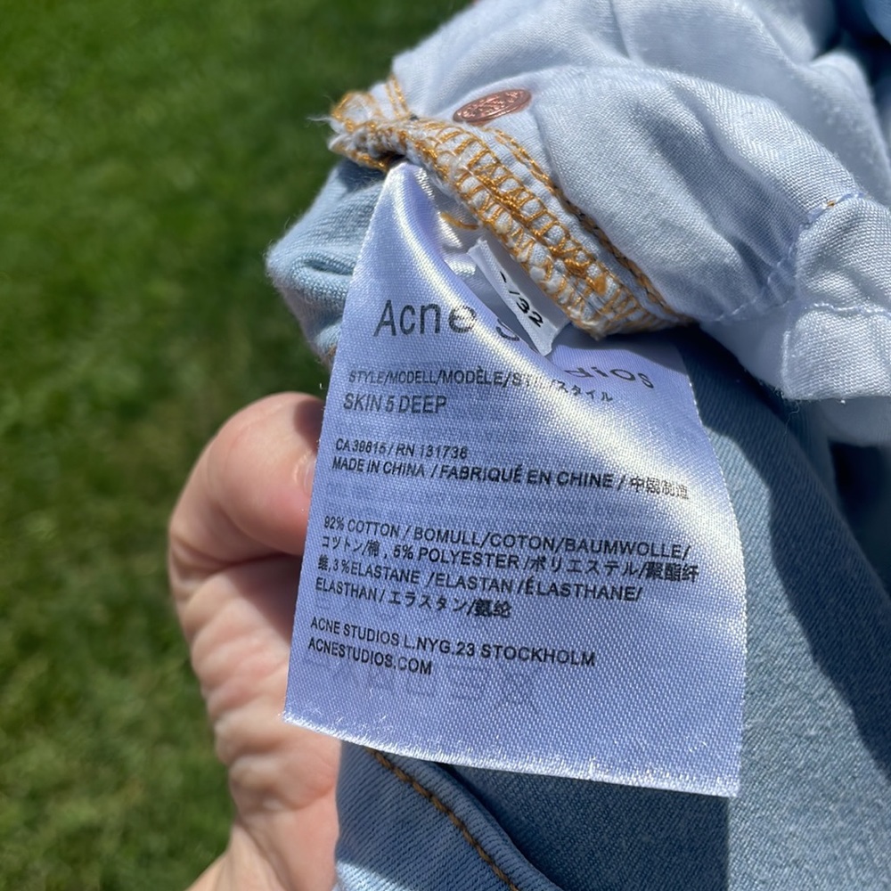 Acne Skinny Jeans in Light Blue Wash - Picture 6 of 7
